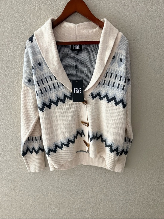 Frye Sweaters - NWT FRYE Fair Isle Shawl Collar Toggle Cardigan Sweater Oatmeal M
